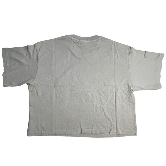 New! Daydreamer Women's Peace Sun Boxy Short Sleeve Crop Tee Taupe Tan XS NWT - Picture 10 of 16